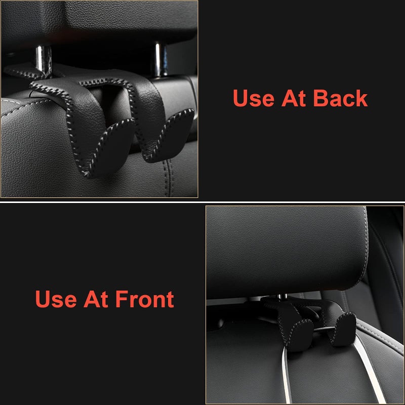 AMVOYOA Car Purse Hook  2 in 1 Car Seat Headrest Hooks Durable Hanger Storage Holder Leather Organizer for Hanging Grocery Bags  1 Pack  Gray - Image 4